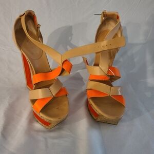 CASADEI Neon Orange wedges